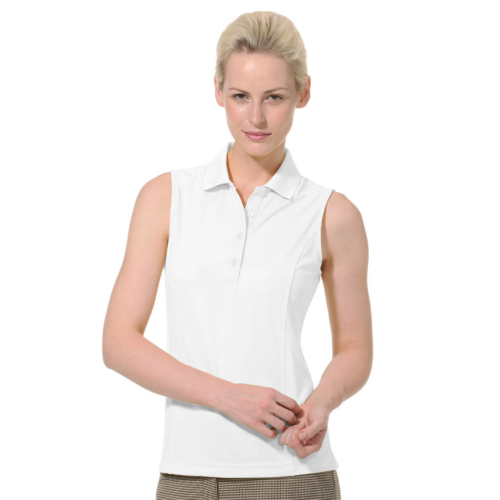 Women's Solid Sleeveless Polo Shirt - 2672