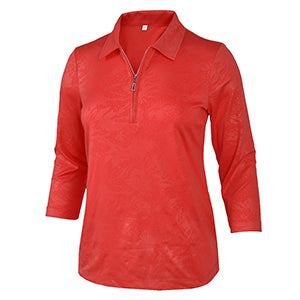 Vintage Fairy Emboss 3/4 Sleeve Polo-2458