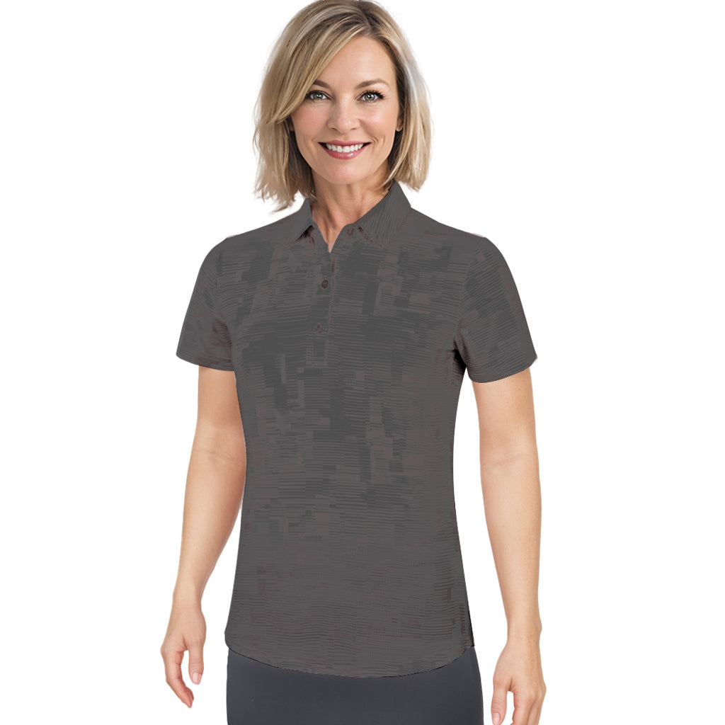 Short Sleeve Track Print Polo Shirt