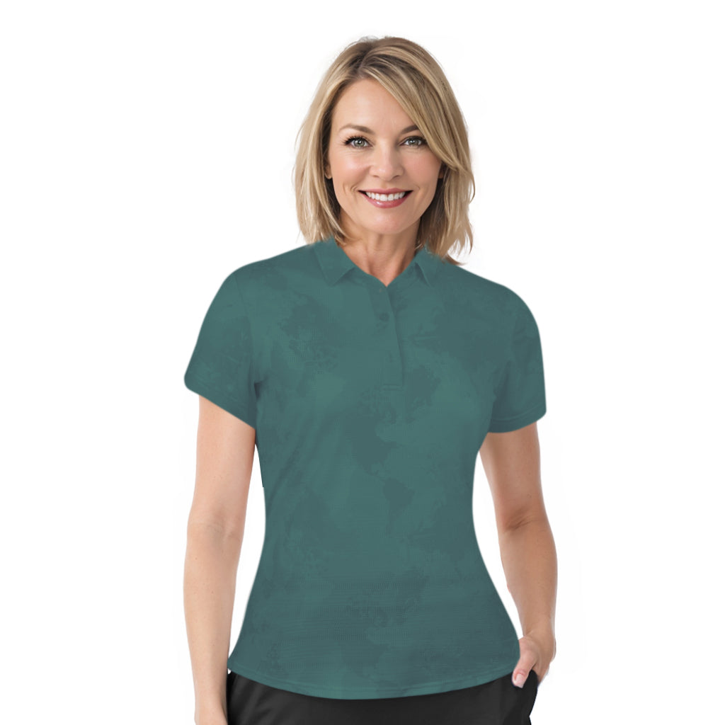 Short Sleeve Abstract Print Polo Shirt - 4530