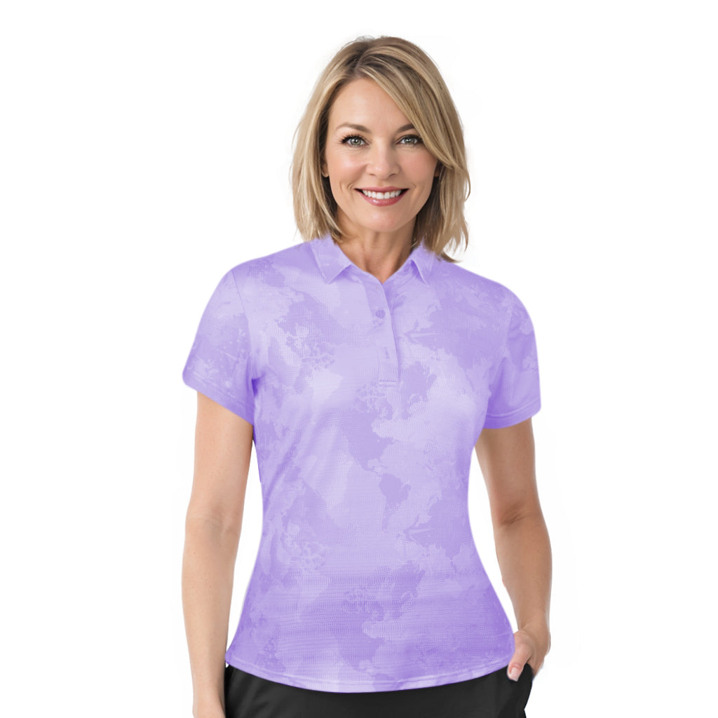 Short Sleeve Abstract Print Polo Shirt - 4530