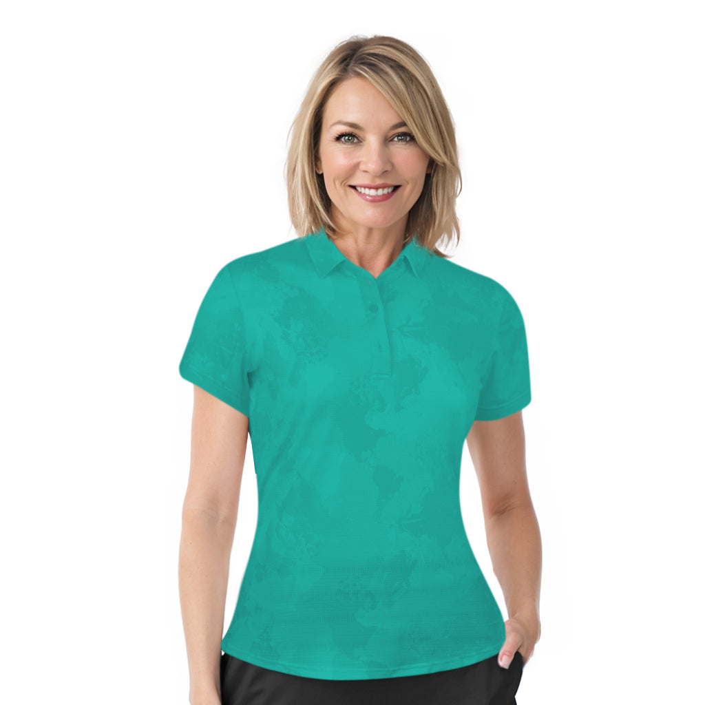 Short Sleeve Abstract Print Polo Shirt - 4530