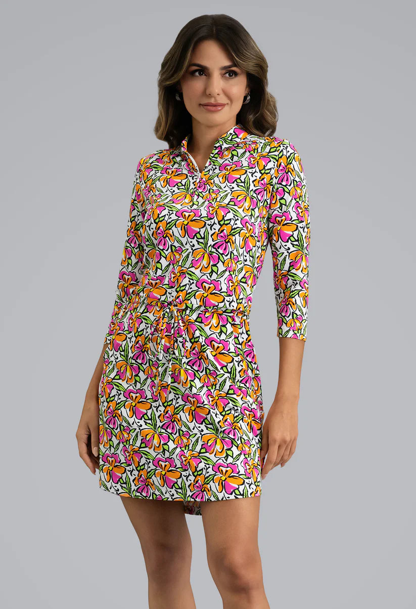 Sonia 3/4 Sleeve Drawstring Dress 49245