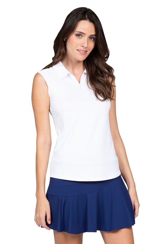 Solid Sleeveless Zip Polo-84000 - From The Women's Tees