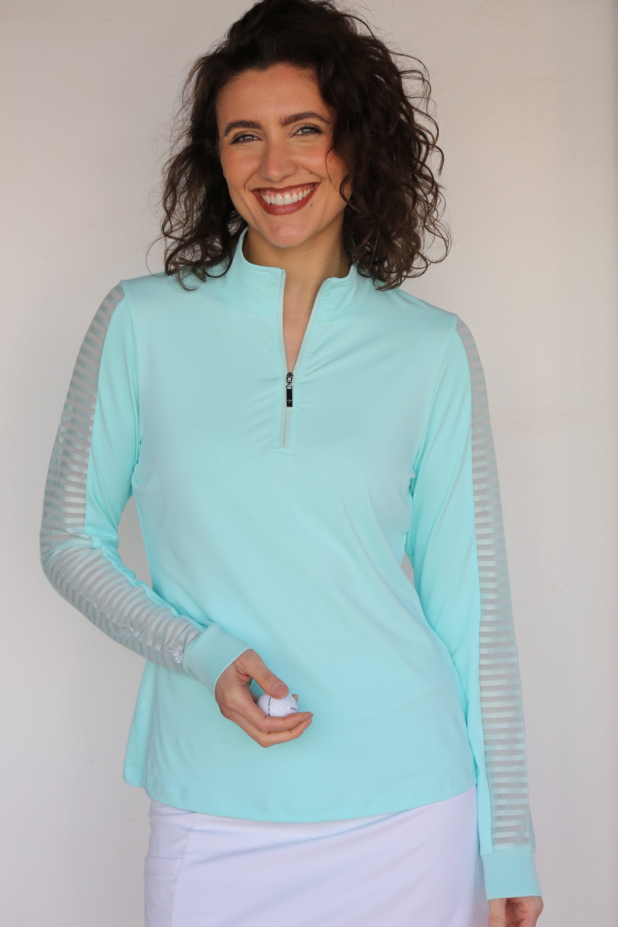Sheer Sleeve Golf Shirt – Lavender
