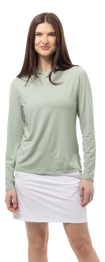 Melange Mini Stripe Long-Sleeve Hoodie