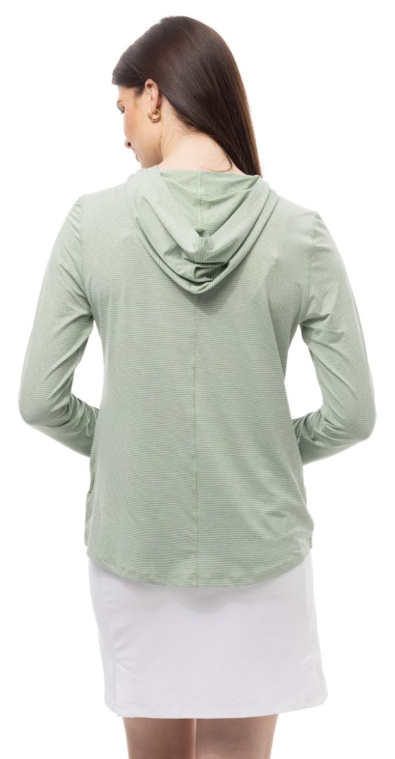 Melange Mini Stripe Long-Sleeve Hoodie