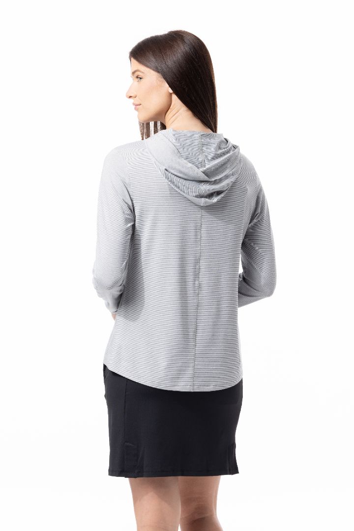 Melange Mini Stripe Long-Sleeve Hoodie