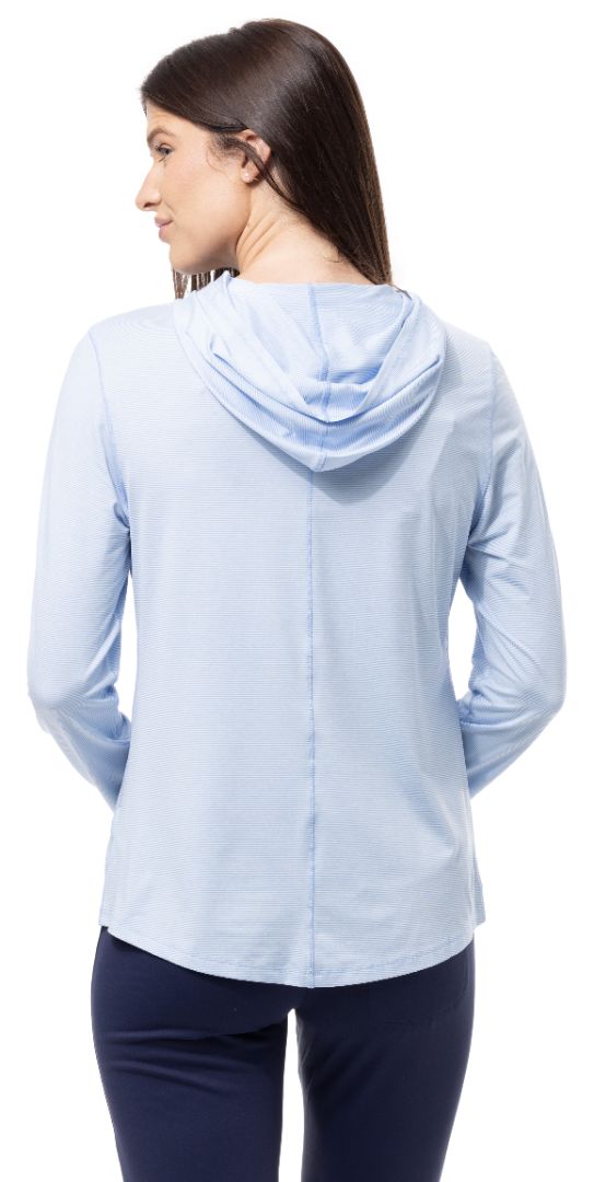 Melange Mini Stripe Long-Sleeve Hoodie