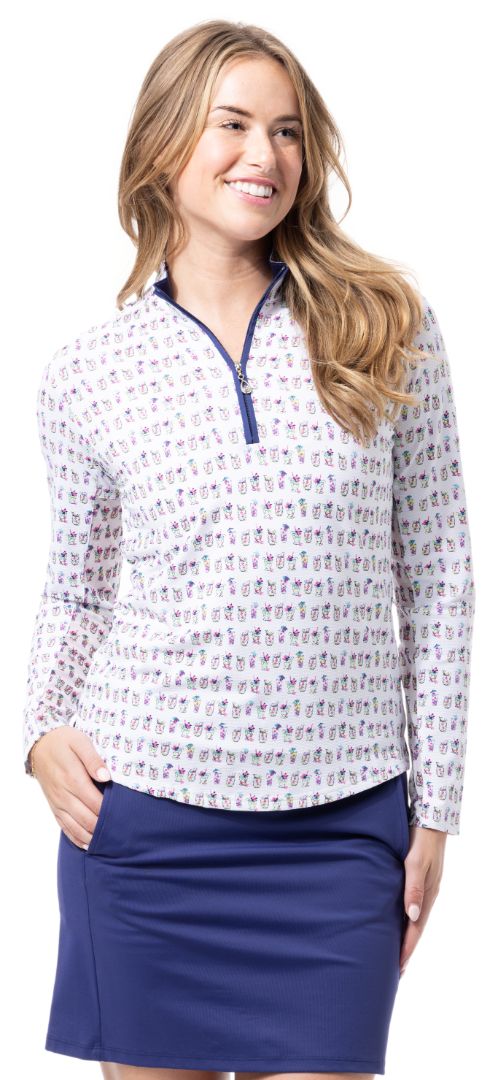 Soltek Lux Long-Sleeve Printed Mock