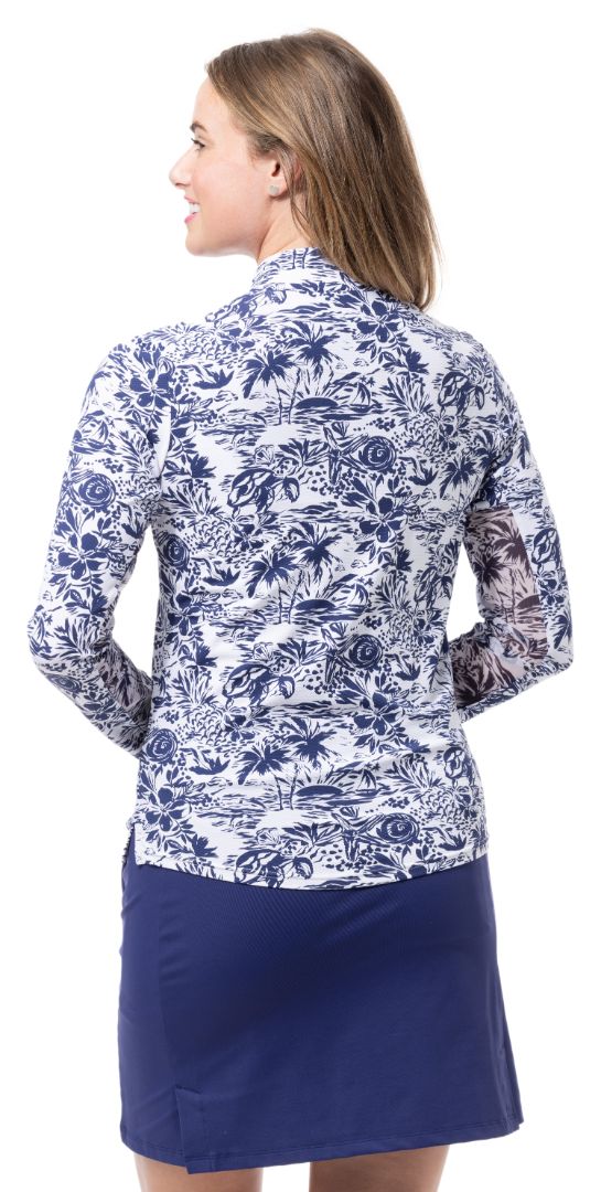 Soltek Lux Long-Sleeve Printed Mock, Key West