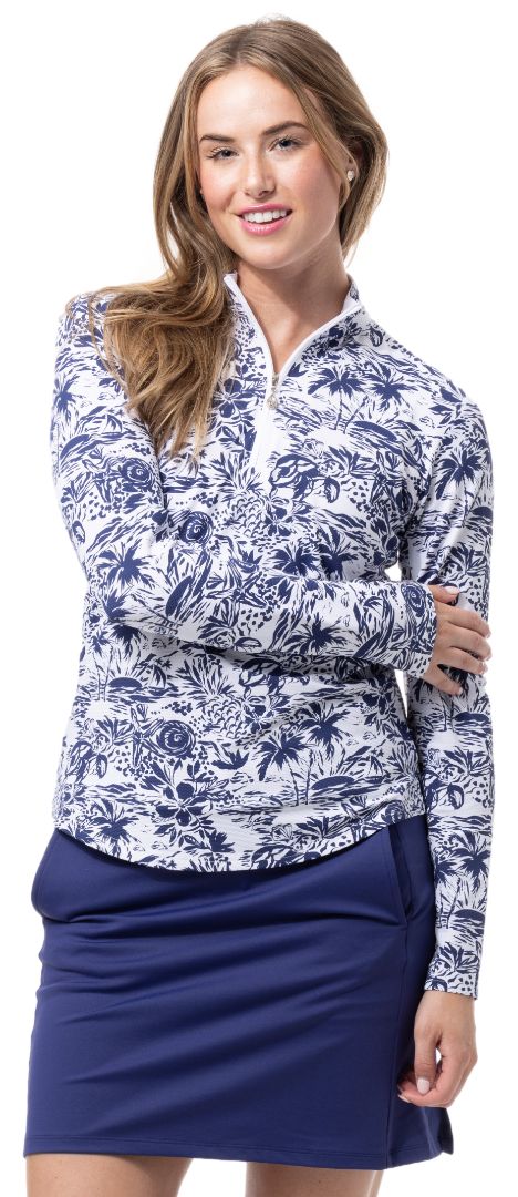 Soltek Lux Long-Sleeve Printed Mock, Key West