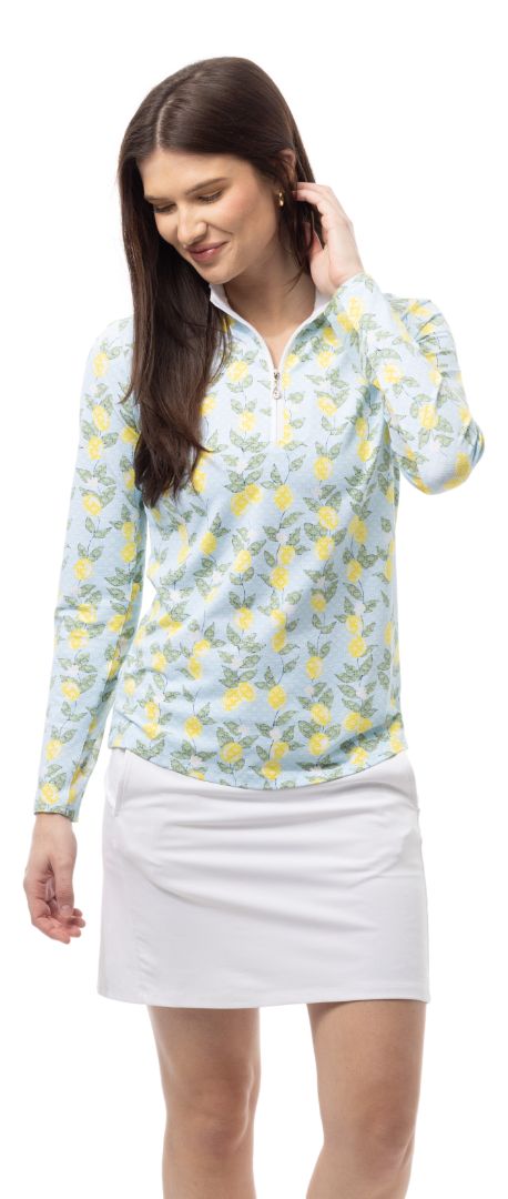 Soltek Lux Long-Sleeve Printed Mock - Limoncello