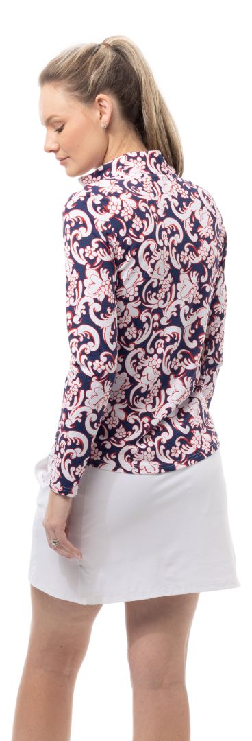 Soltek Lux Long-Sleeve Printed Mock, Paisley Park
