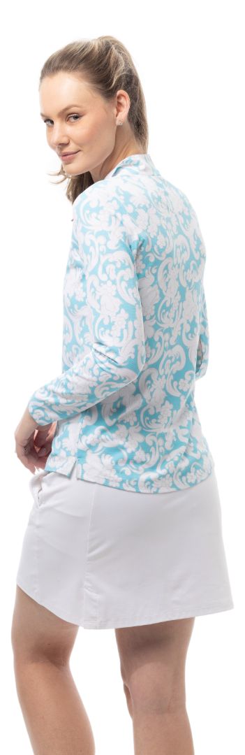 Soltek Lux Long-Sleeve Printed Mock, Paisley Park