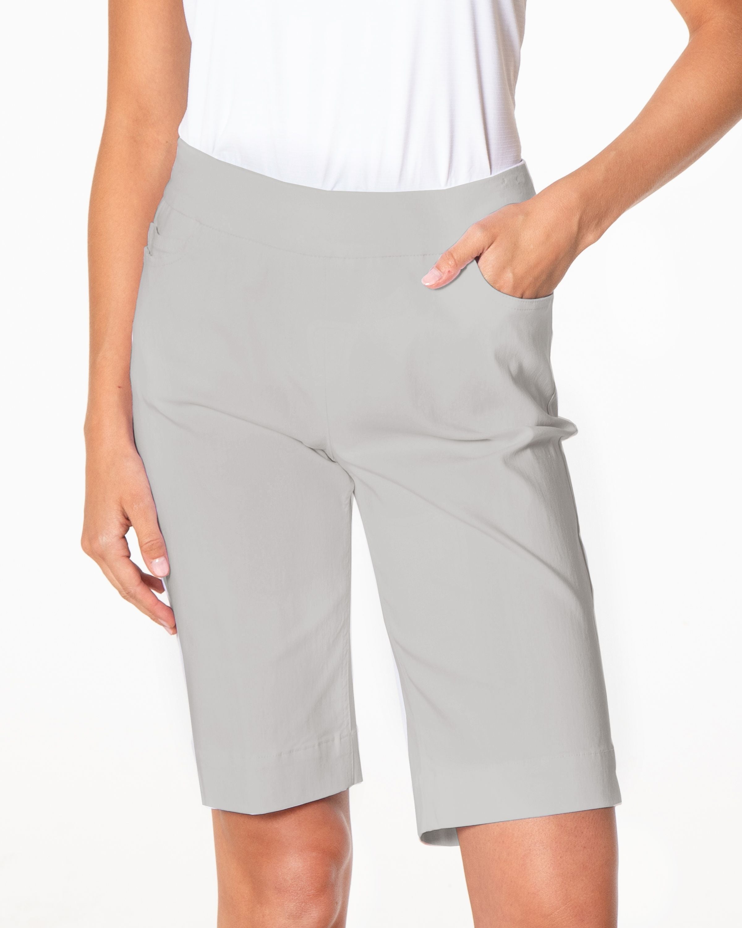Pull-On Solid Walking Short w/Pockets-12" Inseam-G2632