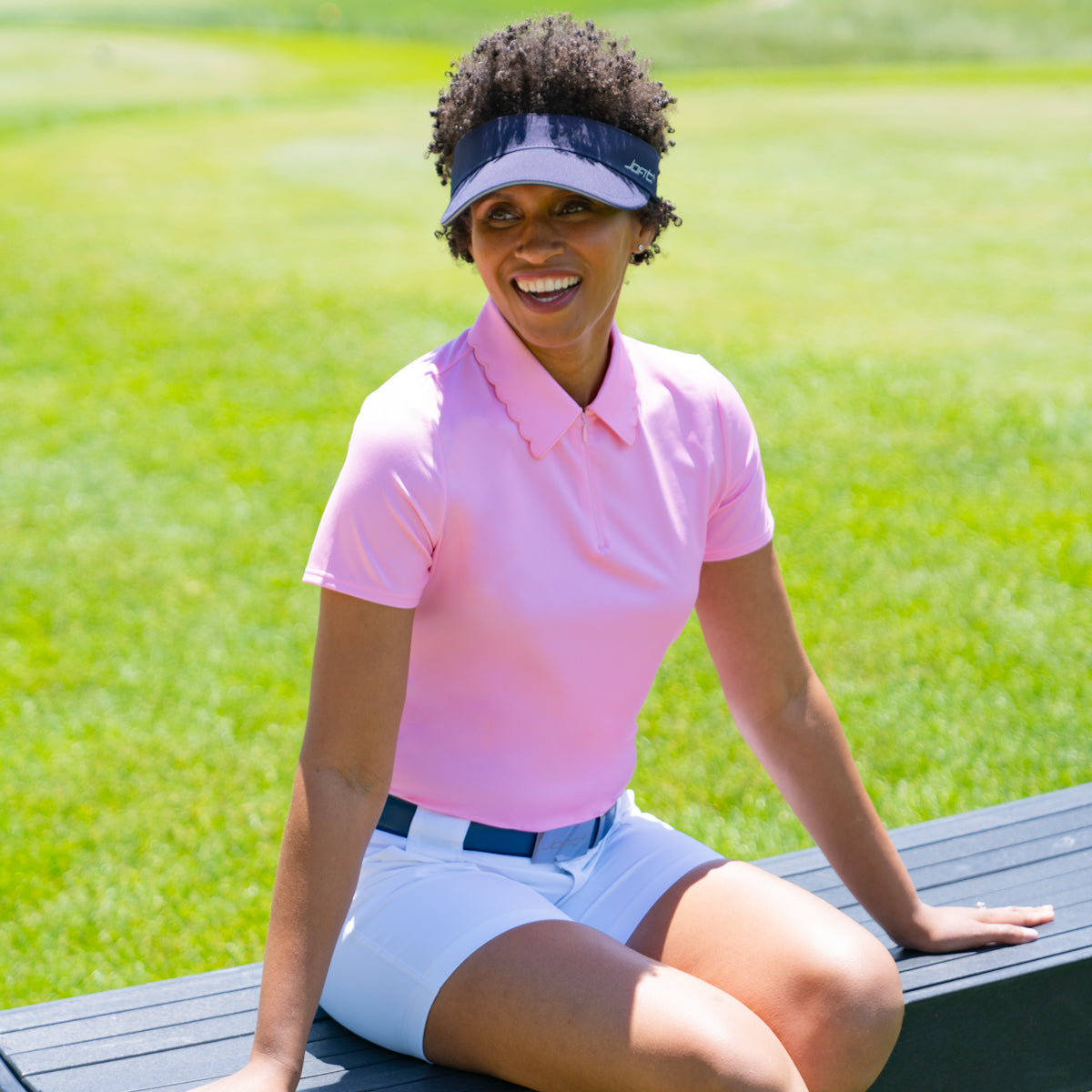 Bloom Pink Mindy Short Sleeve Polo-BPO
