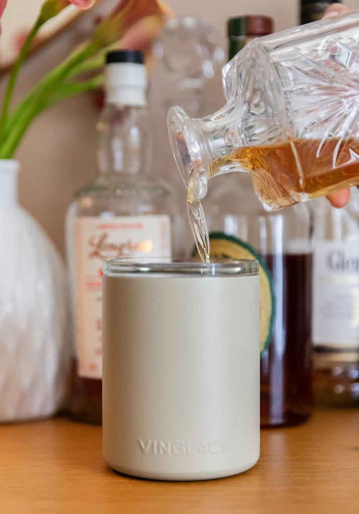 Glass Lined Whiskey Low Ball with Lid