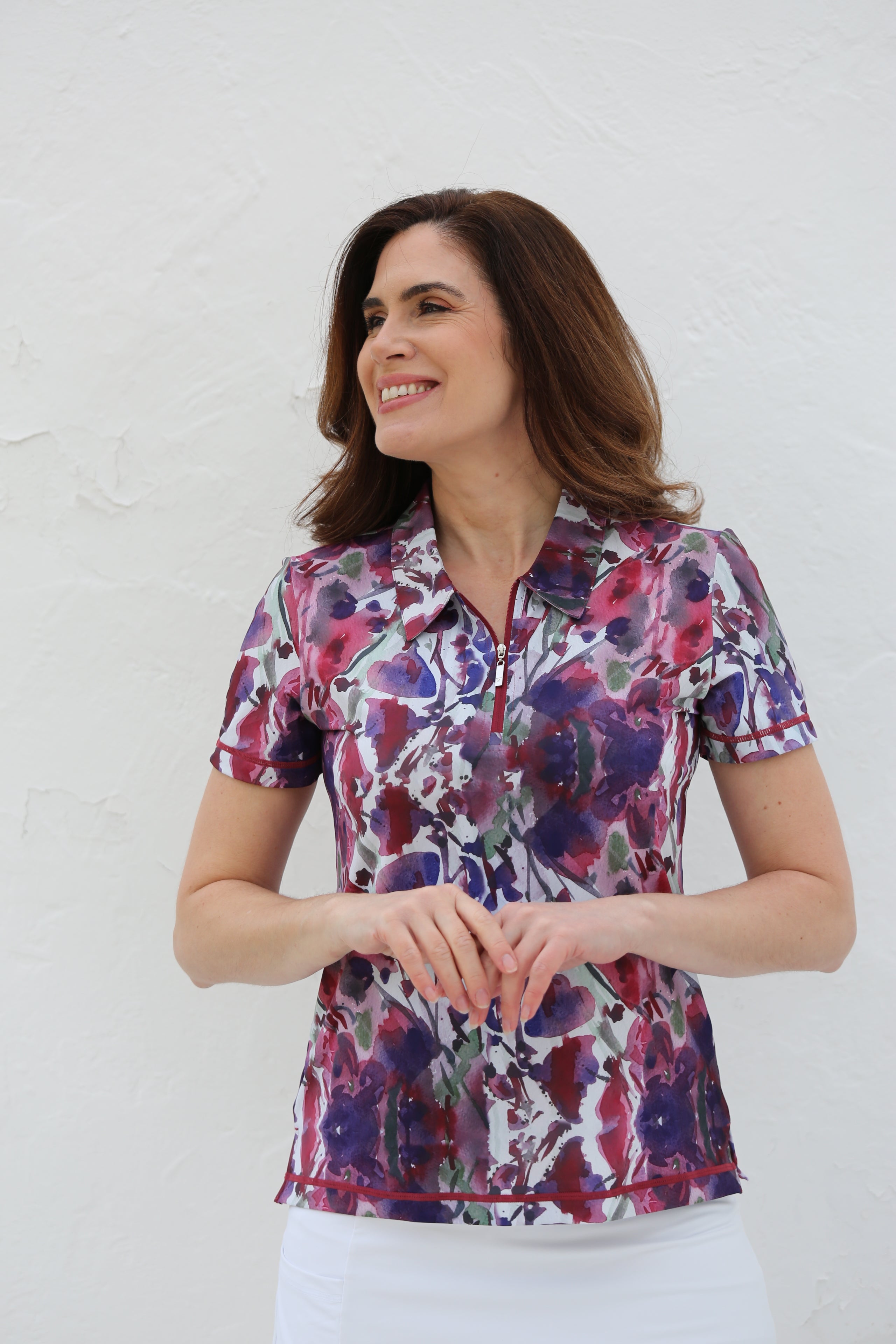 Short Sleeve Golf Polo Shirt-Anemone