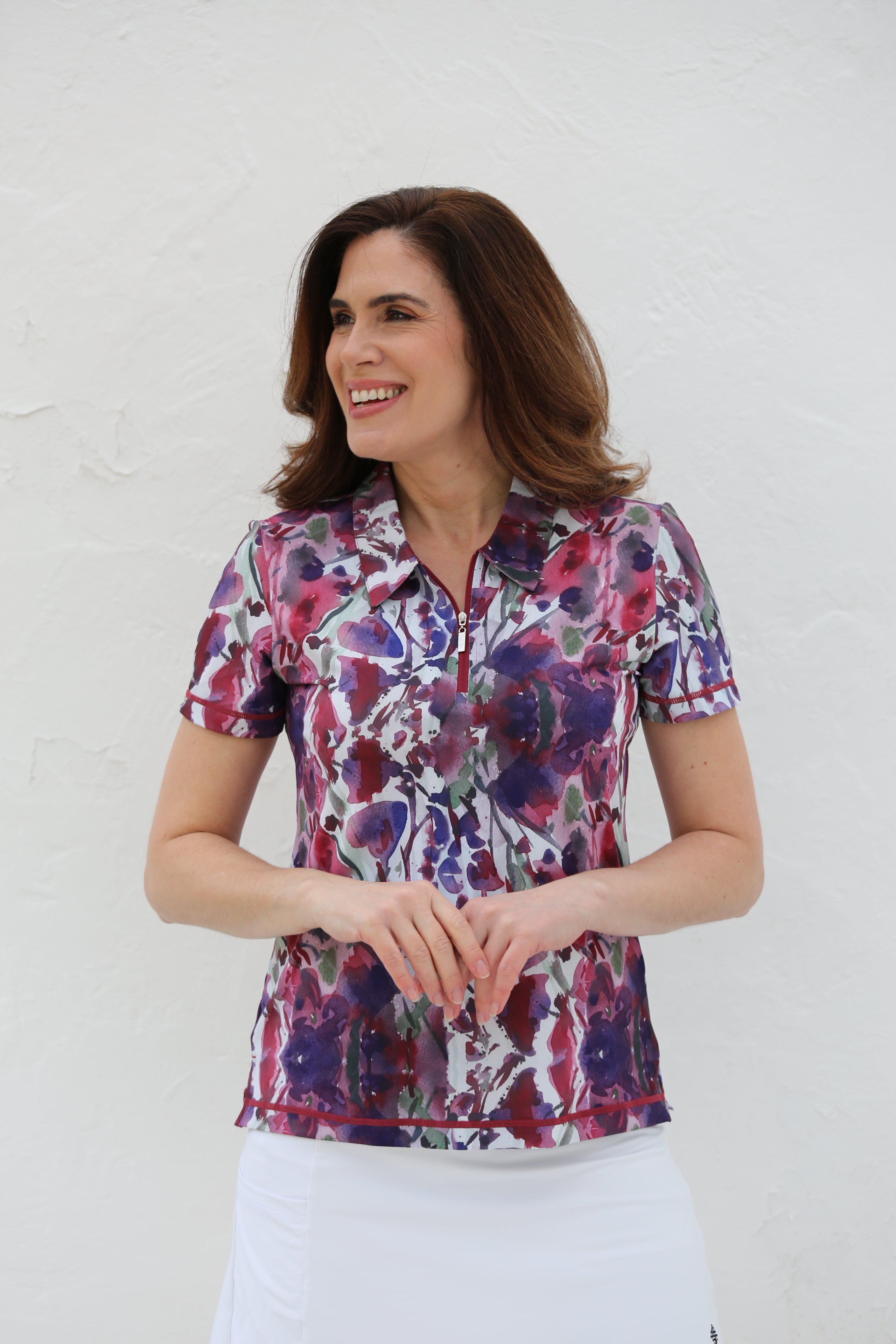 Short Sleeve Golf Polo Shirt-Anemone