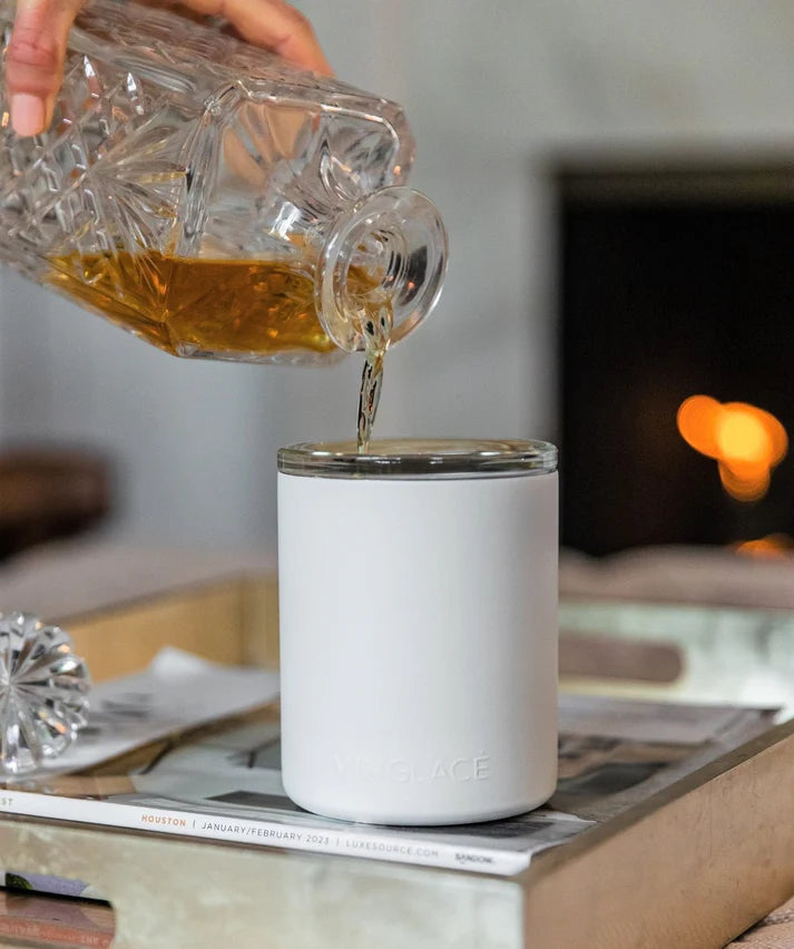 Glass Lined Whiskey Low Ball with Lid