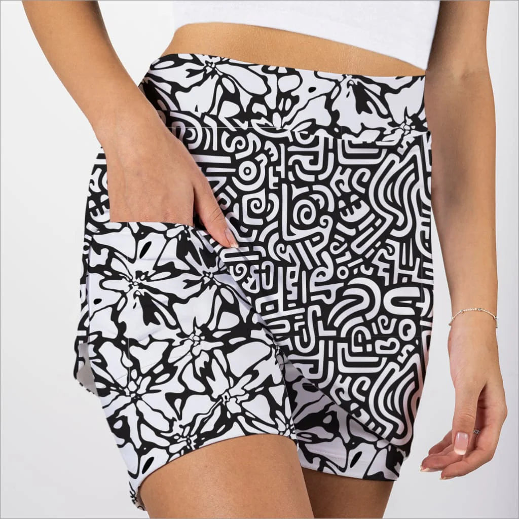 Amazed Black & White Skort