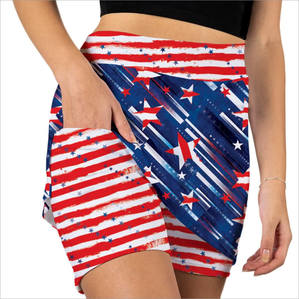 America Print Skort