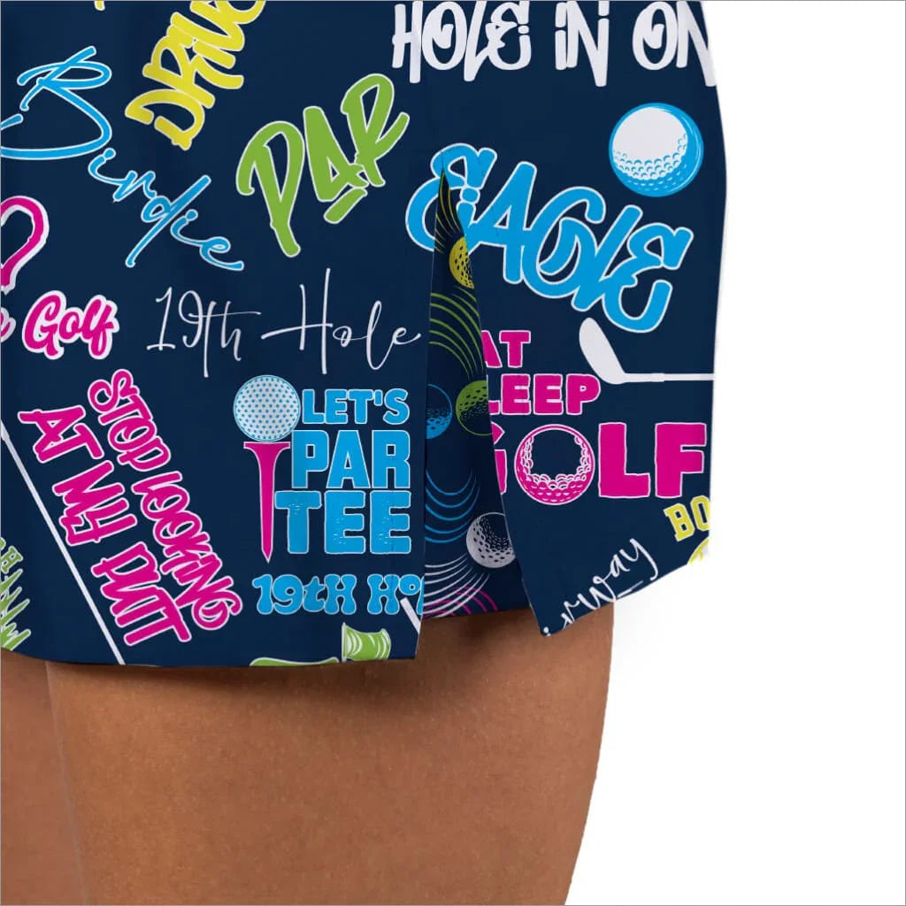 Tee Time Navy Golf Skort