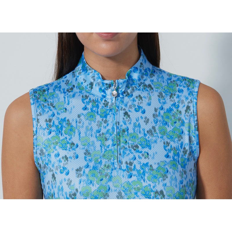 Ladies SHEERMOTION Sleeveless Water Bloom Print Golf Dress - Blue 1000416:160