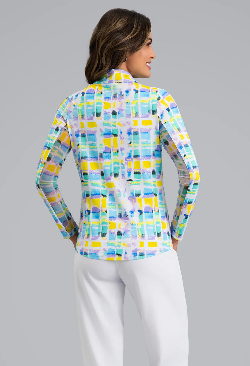 Tatiana Long Sleeve Zip Mock Top 10937