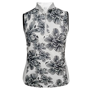 Chalk Floral Print Sleeveless Polo