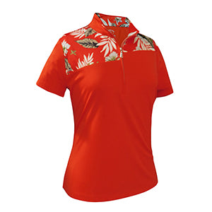 Tropical Print Color Block Polo - 2676