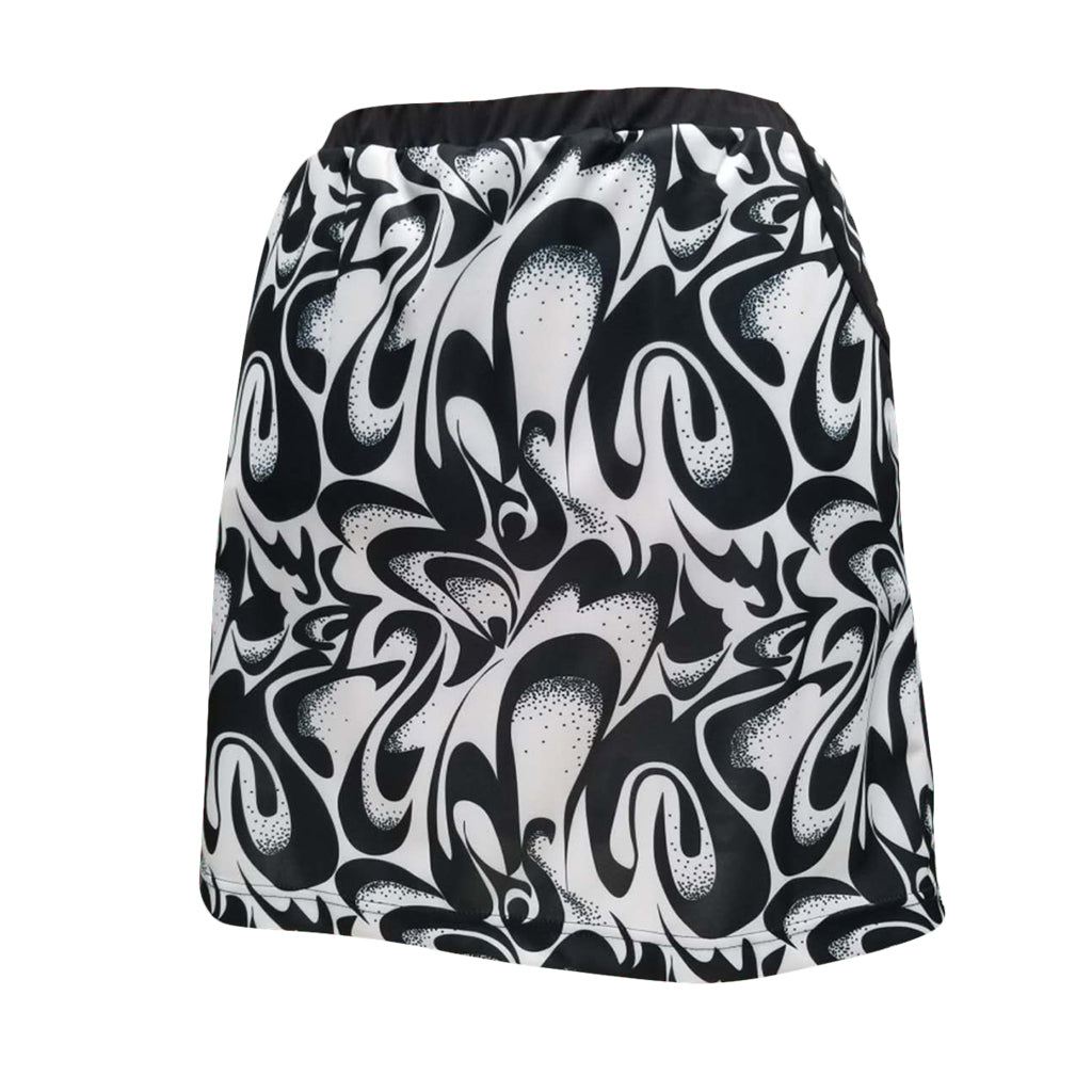 Women's Abstract Print Knit Skort-2943