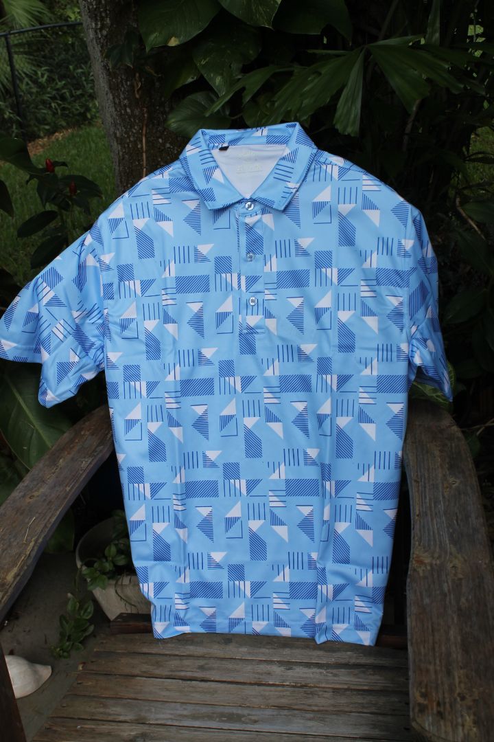 Men's Geometric Print Polo