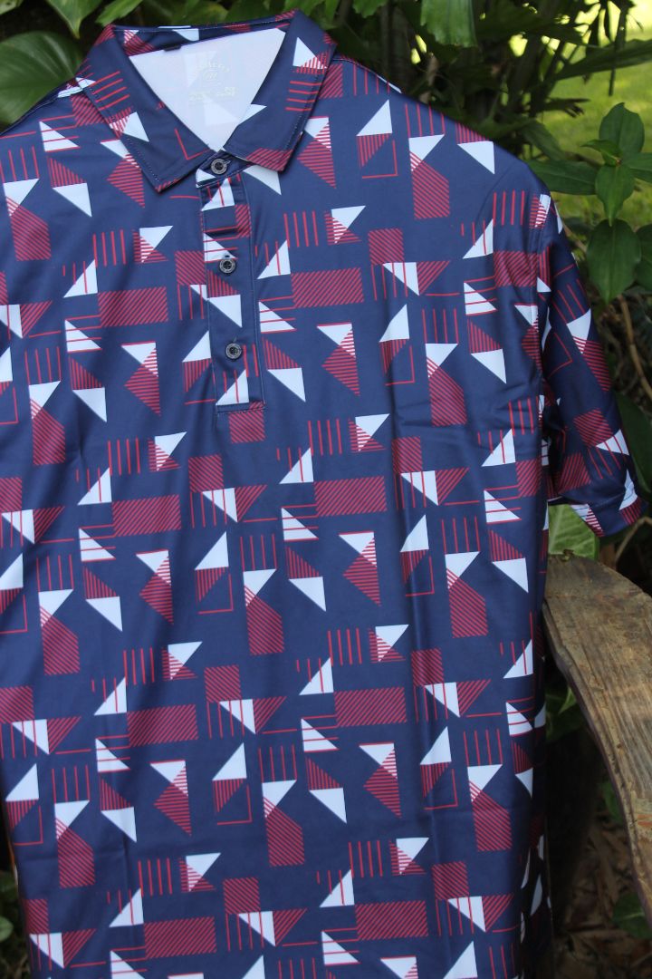 Men's Geometric Print Polo