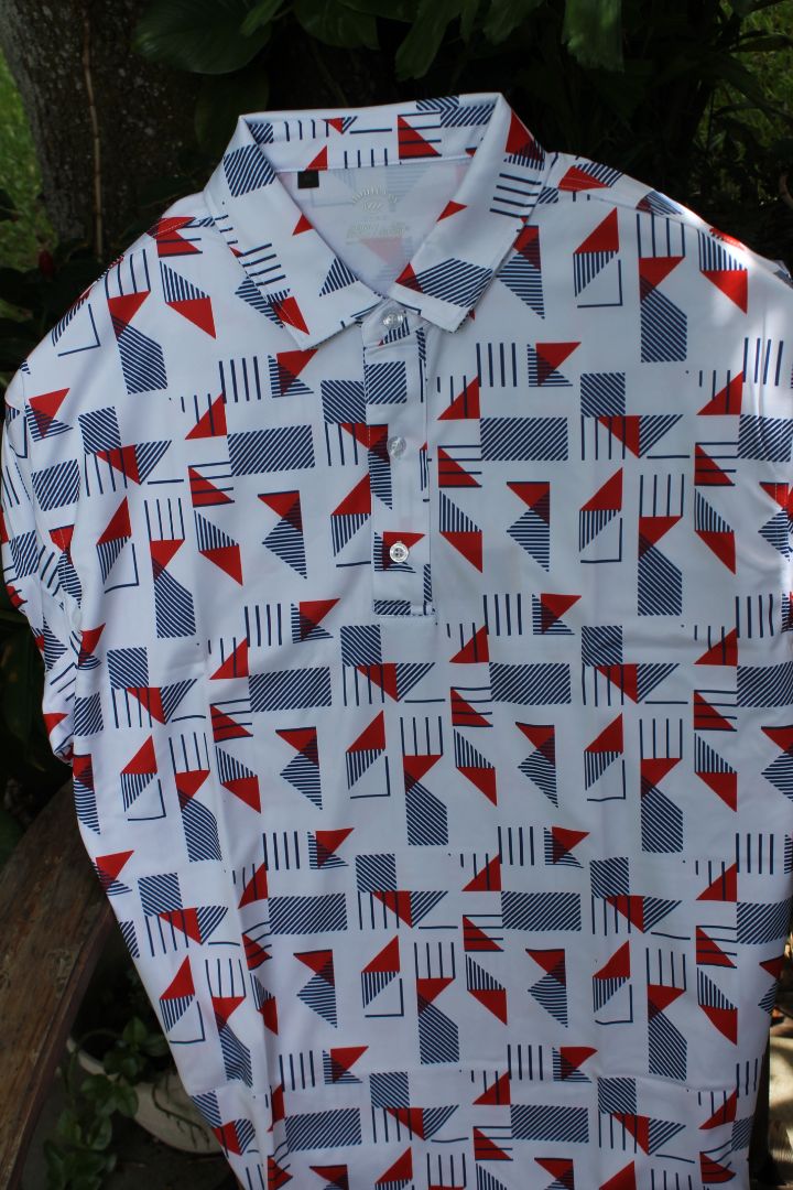 Men's Geometric Print Polo