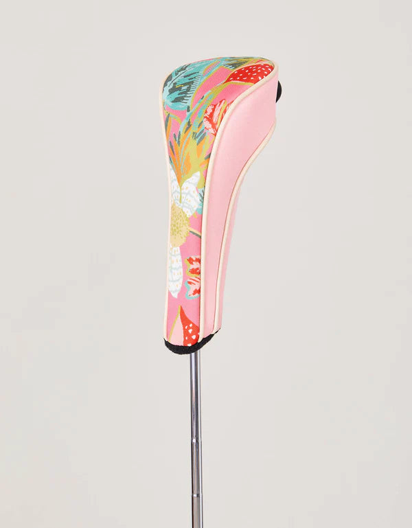 Queenie Tropical Floral Pink Golf Club Cover - WOODS