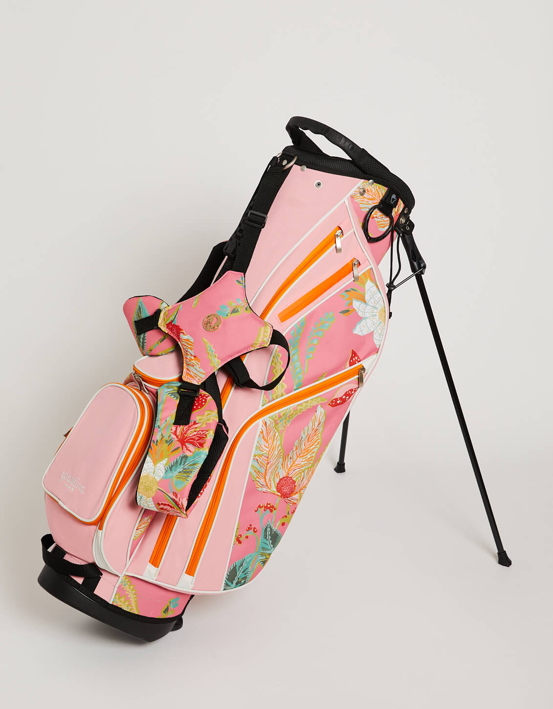 Queenie Tropical Floral Pink Stand-Up Golf Bag