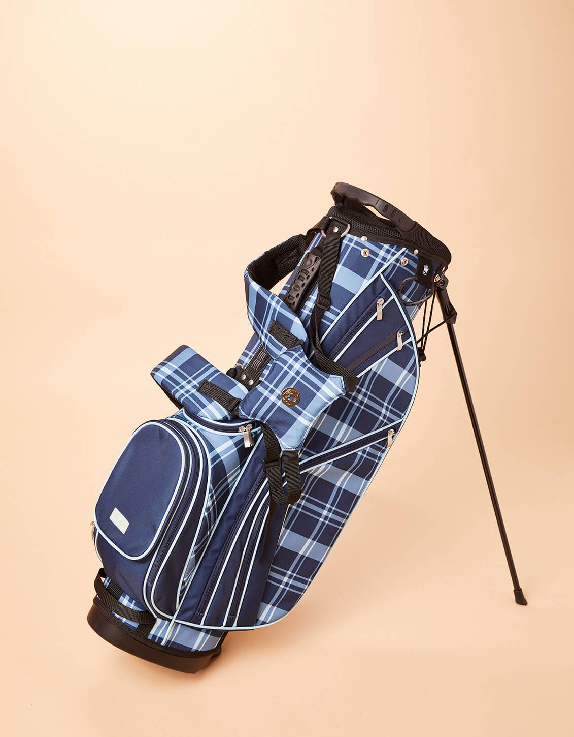 Clara Bluestone Plaid Stand-Up Golf Bag