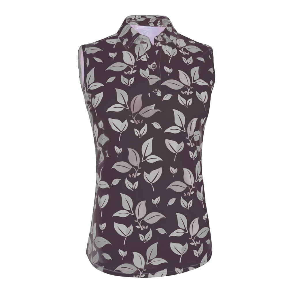 Blossom Print Sleeveless Polo - 4519