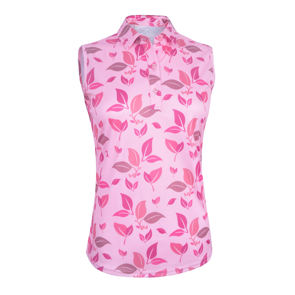 Blossom Print Sleeveless Polo - 4519