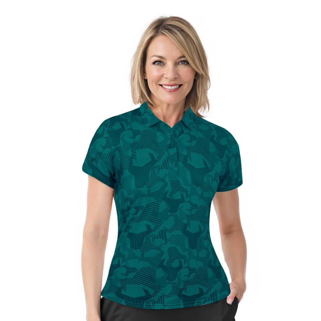 Short Sleeve Animal Print Polo Shirt - 4526