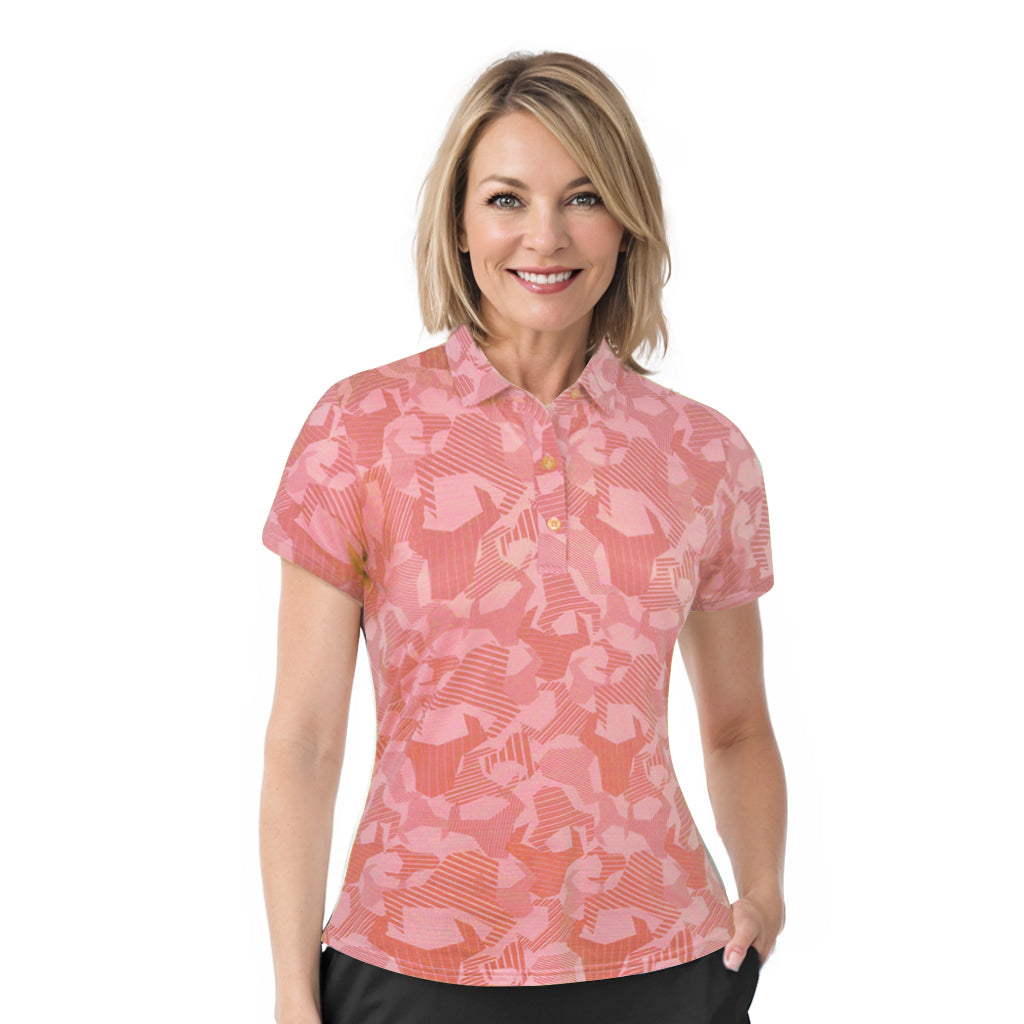 Short Sleeve Animal Print Polo Shirt - 4526