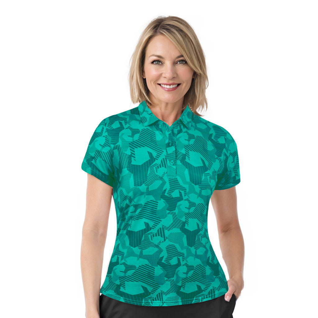 Short Sleeve Animal Print Polo Shirt - 4526