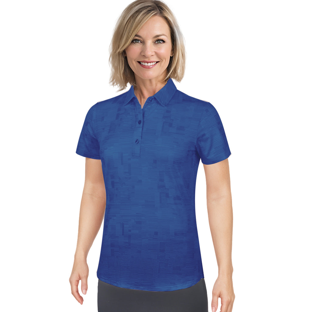 Short Sleeve Track Print Polo Shirt