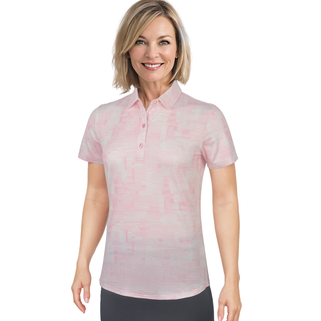 Short Sleeve Track Print Polo Shirt