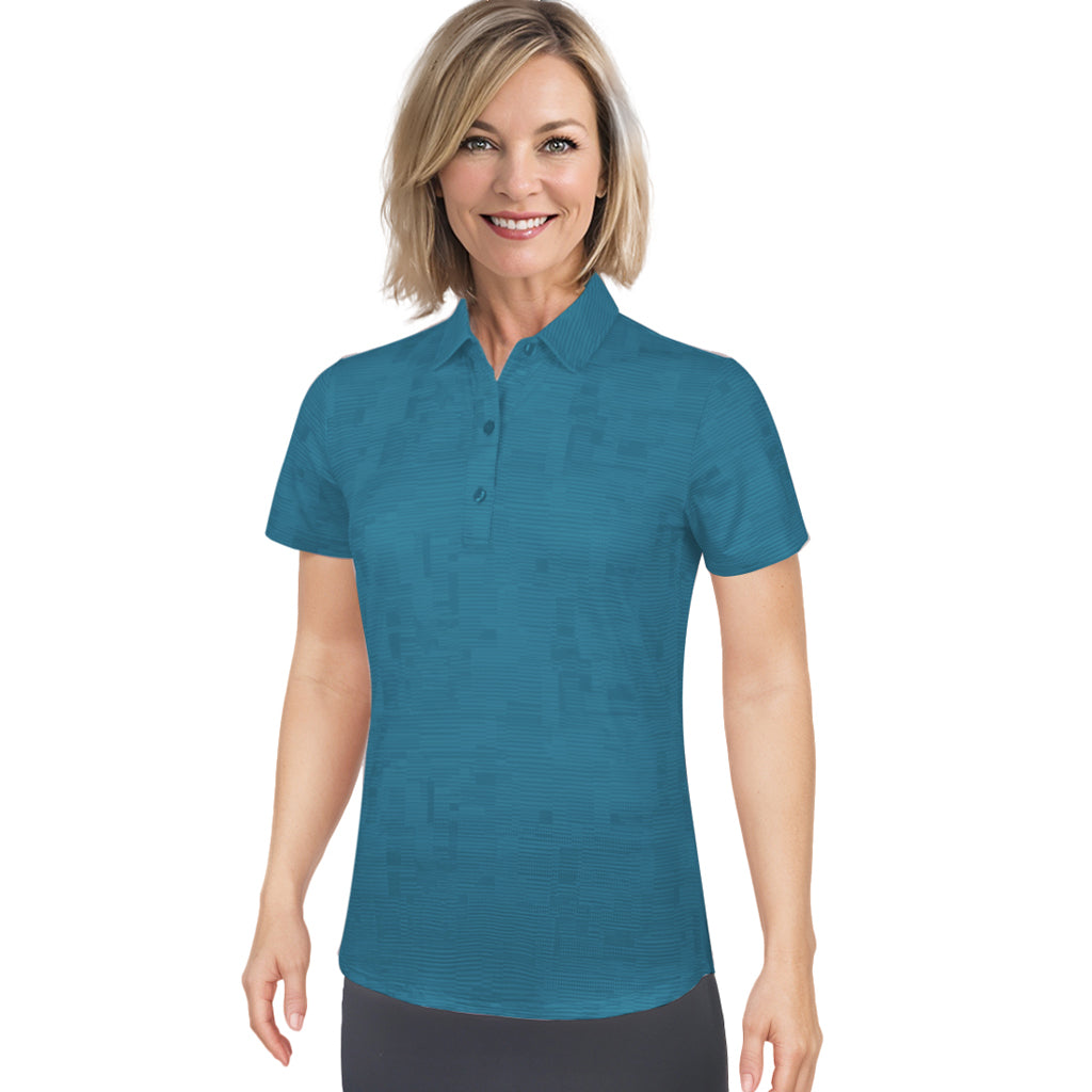 Short Sleeve Track Print Polo Shirt