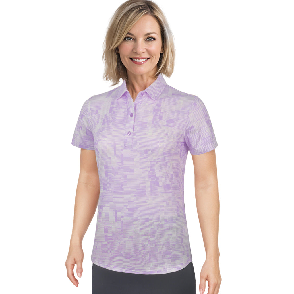 Short Sleeve Track Print Polo Shirt