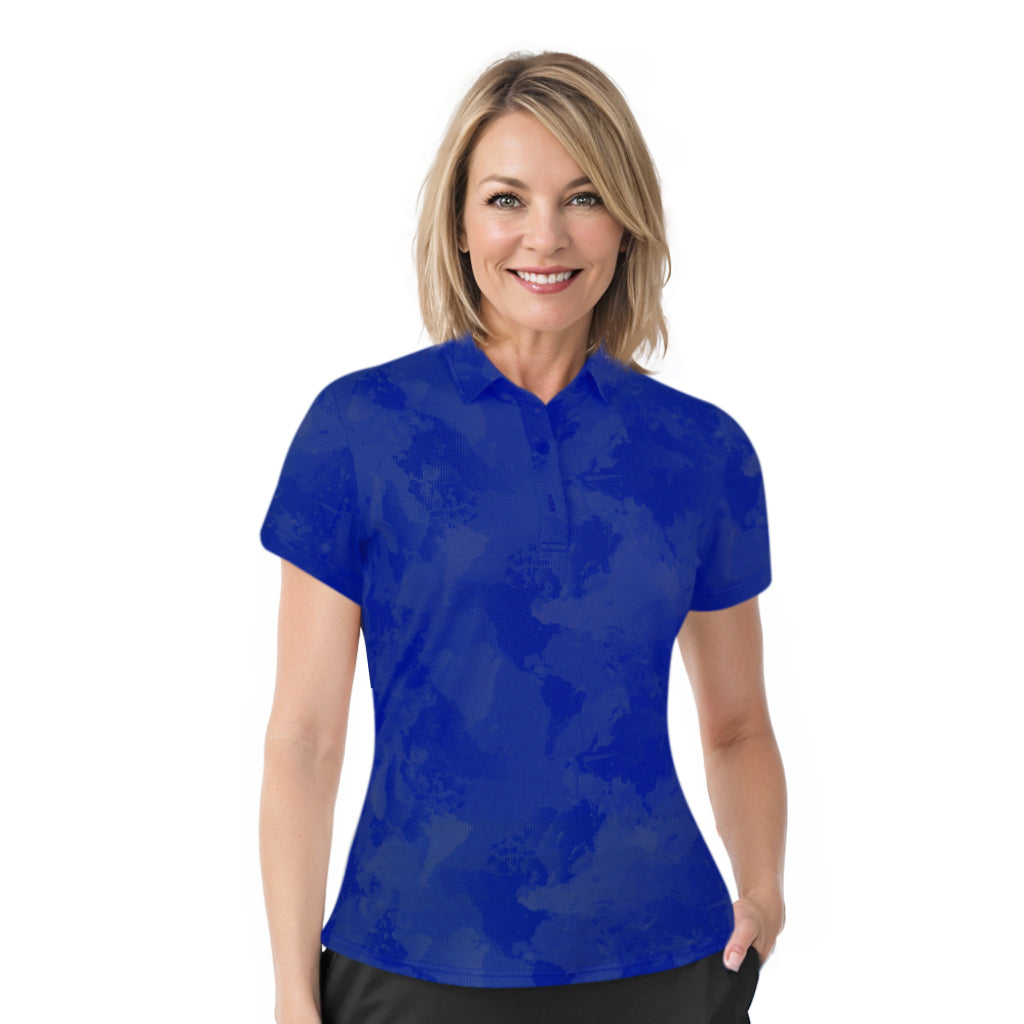 Short Sleeve Abstract Print Polo Shirt - 4530