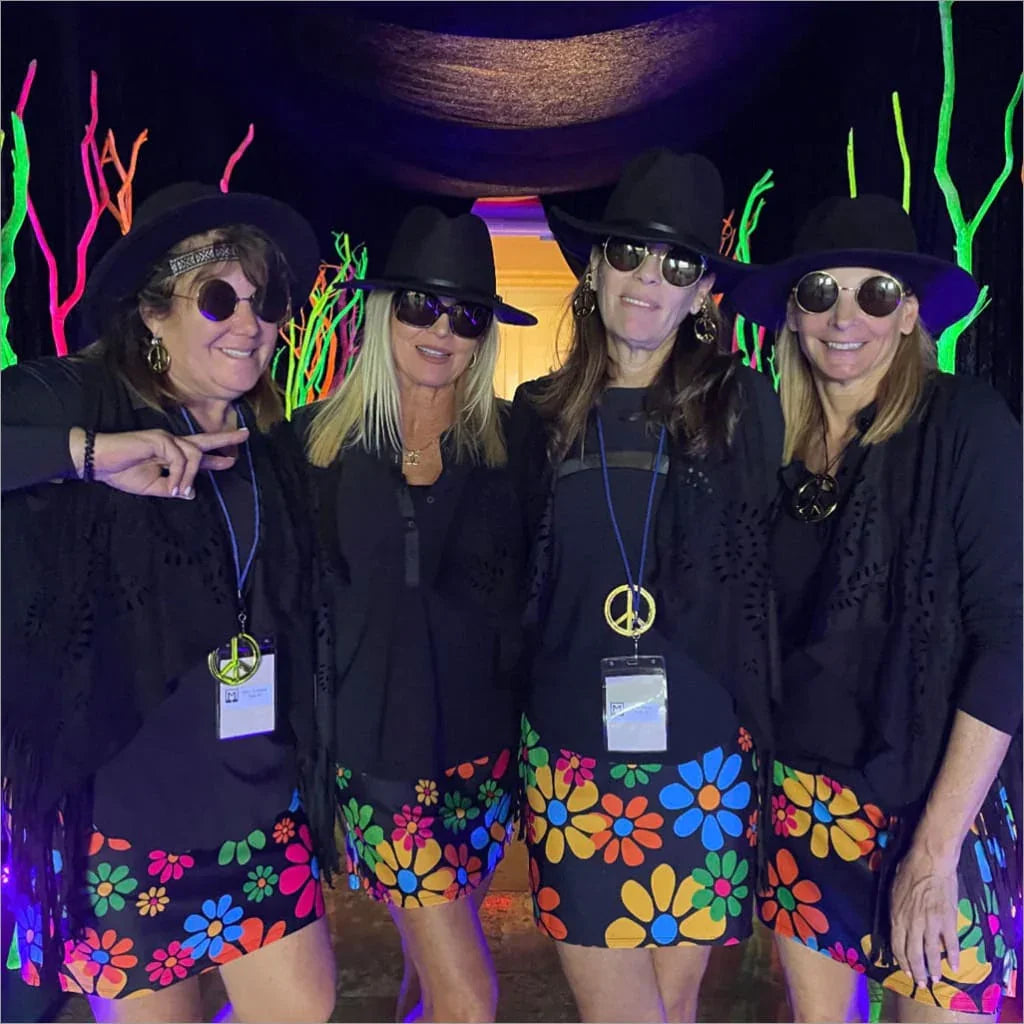 "Night Daisies Black Skort | Women's Skorts for Beach"